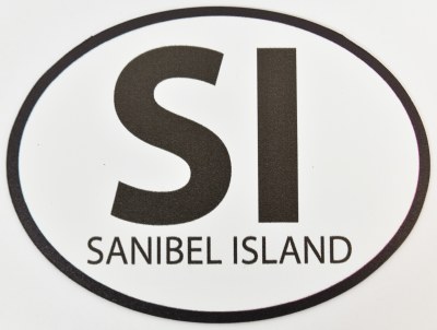 4" Oval Black and White "SI" Coastal Magnet