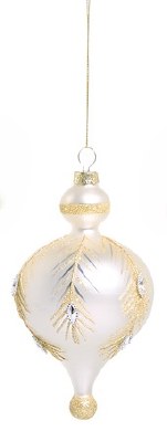 5.75" Silver and Gold Glass Finial Ornament