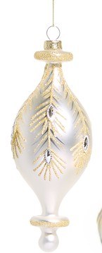 6.25" Silver and Gold Glass Finial Ornament