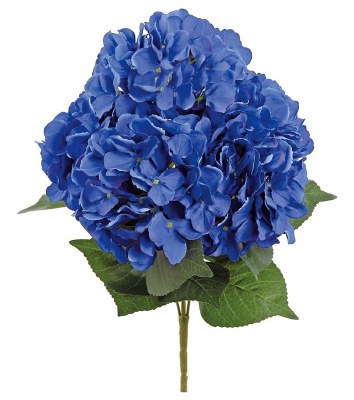 18" Faux Blue Hydrangea Bush