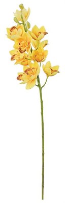 30" Faux Orange and Yellow Cymbidium Orchid Spray