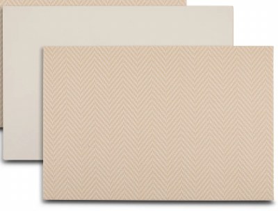 12" x 18" Beige Chevron Reversible Vegan Leather Placemat