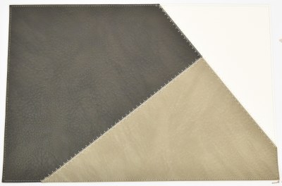 12" x 18" Black Verona Reversible Vegan Leather Placemat