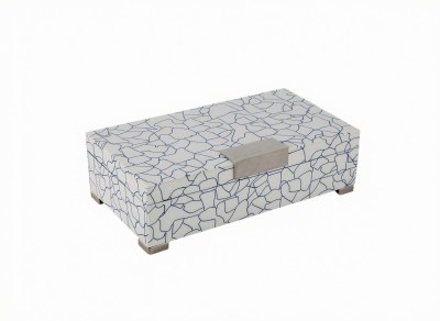 12" Navy and White Wavy Lines Box