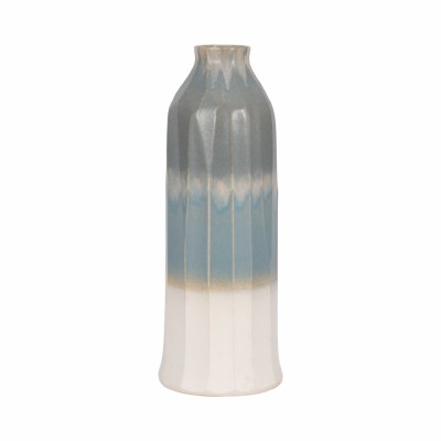 20" Blue Ombre Decorative Ceramic Vase