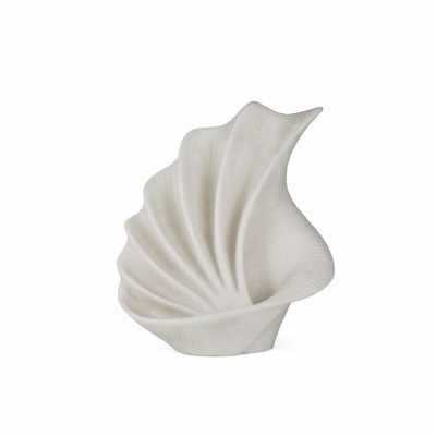 16" White Abstract Polyresin Seashell Coastal Sculpture