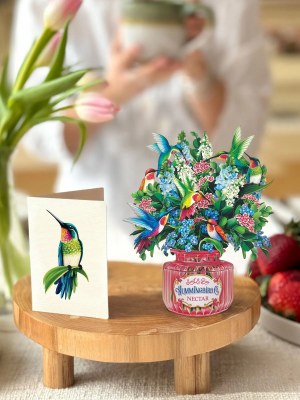 Mini Hummingbird and Flowers Pop Up Card