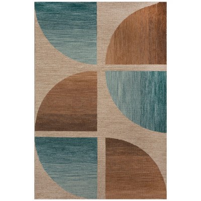 3.6' x 5.6' Teal Chalet Geo Rug