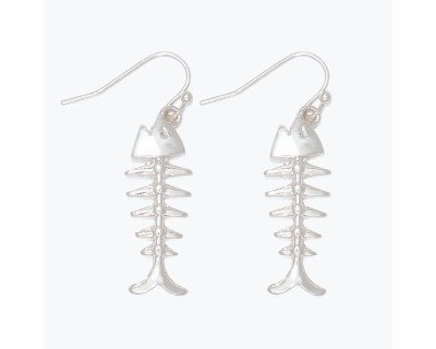 Silver Toned Bonefish Earrings