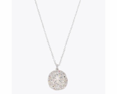 Silver Toned Bling Sand Dollar Necklace