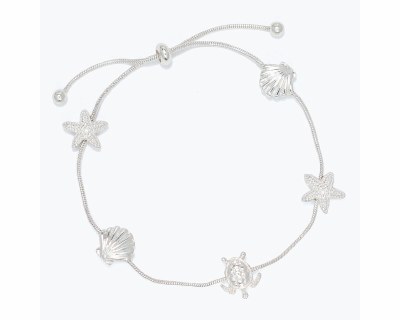Silver Toned Sea Life Chain Bracelet