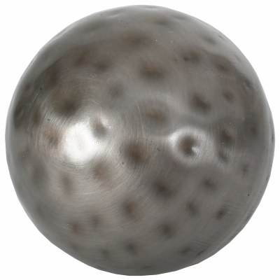 3" Round Distressed Silver Dimpled Metal Orb