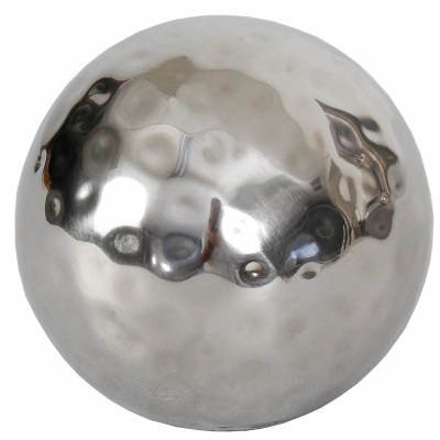 3" Round Shiny Silver Dimpled Metal Orb