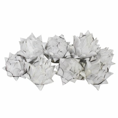 Bag of 12 Faux Distressed White Artichokes