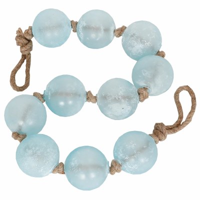 48" Blue 3" Glass Orb Garland