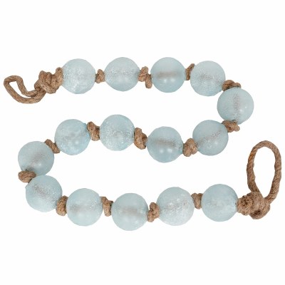 48" Blue 2" Glass Orb Garland