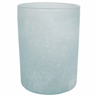 4" Frost Blue Glass Votive Candleholder