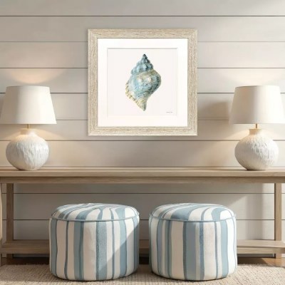 30" Sq Sea Bliss 4 Coastal Framed Print Under Glass