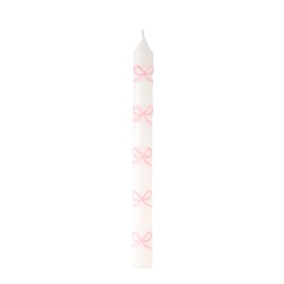 10" Pink Bows Taper Candle by Mud Pie