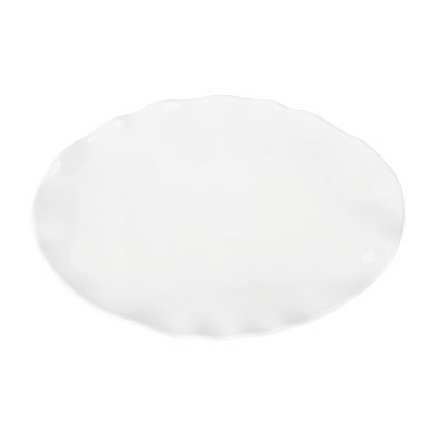 16" Oval White Ruffle Melamine Platter