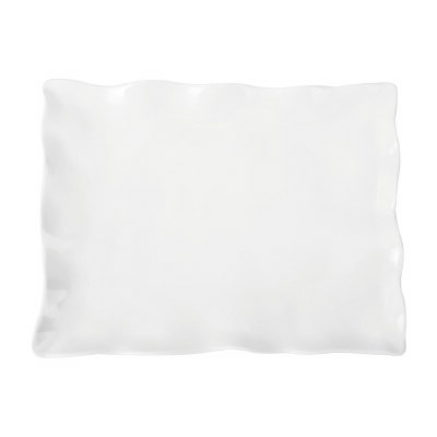 14" x 17" White Ruffle Melamine Platter