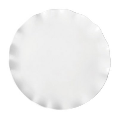 16" Round White Ruffle Melamine Platter