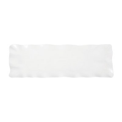 7" x 21" White Ruffle Melamine Tray