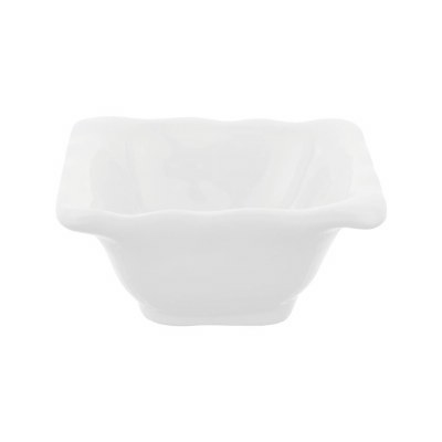 3.5" Sq White Ruffle Melamine Bowl