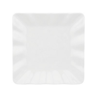 5.5" Sq White Ruffle Melamine Plate