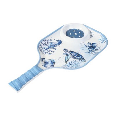 16" Pickleball Blue Sea Life Melamine Chip & Dip