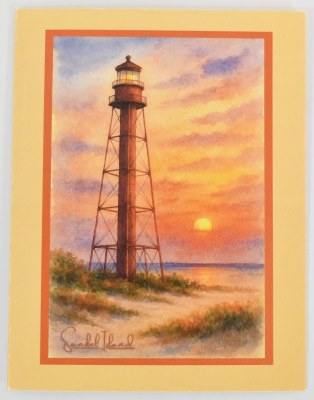 Box of 10 Sanibel Island Lighthouse Coastal Note Cards