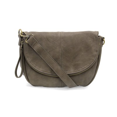 7" x 8" Dark Taupe Helen Small Crossbody Saddle Bag