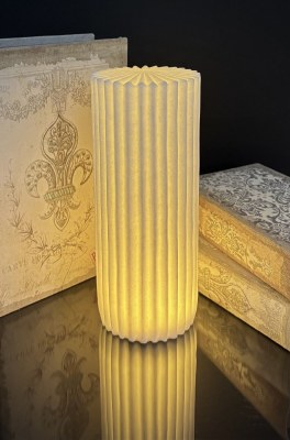 3.75" x 10" Ivory Aurora Column Table Lamp