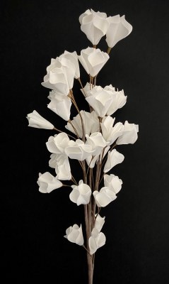 39" Faux Multi White Flowers Spray