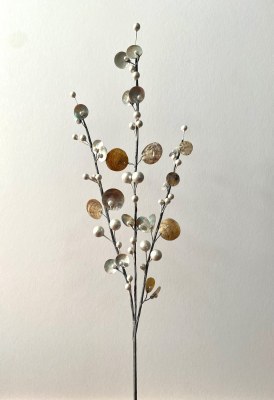 28" Abalone Shell Disks and Faux Pearls Spray