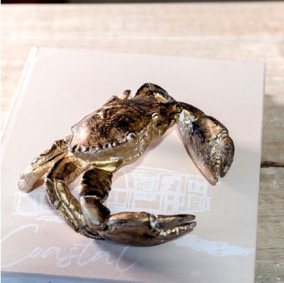 8" Gold Polyresin Crab