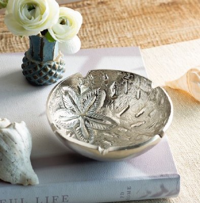 5.5" Silver Metal Sand Dollar Bowl