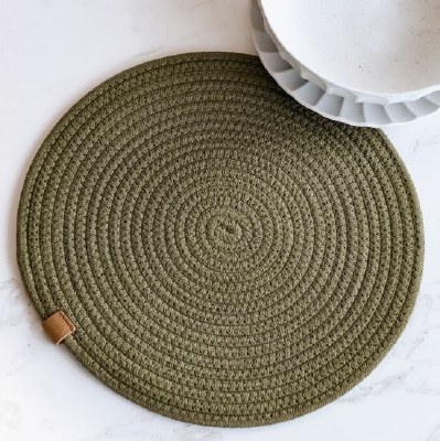 13" Round Olive Green Placement