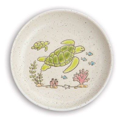 4" Round Green Sea Turtle Ceramic Ring Dish