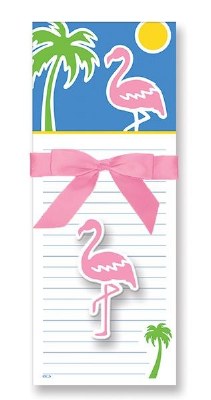 9" x 4" Artisan Flamingo and Palm Magnetic Notepad
