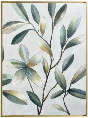 48" x 36" Two Branchs Framed Botanical Canvas