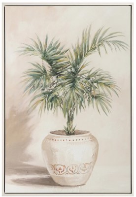 44" x 30" Areca Palm Tree in a Pot Framed Tropical Canvas