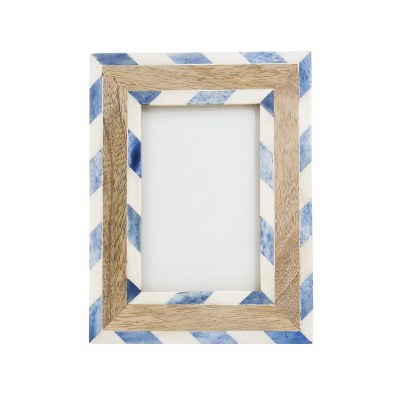 5" x 7" Blue and Ivory Natural Mosaic Frame