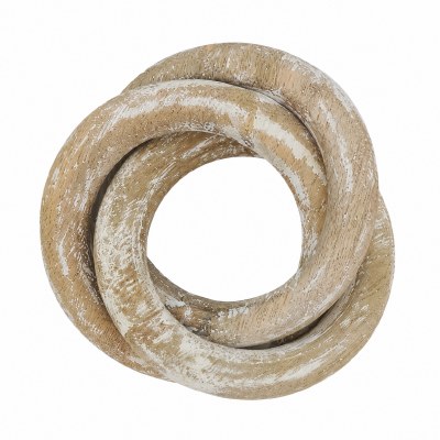 White Washed Three Ring Mango Wood Napkin Ring