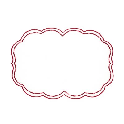 14" x 20" Red Dot Wavy Edge Christmas Placemat