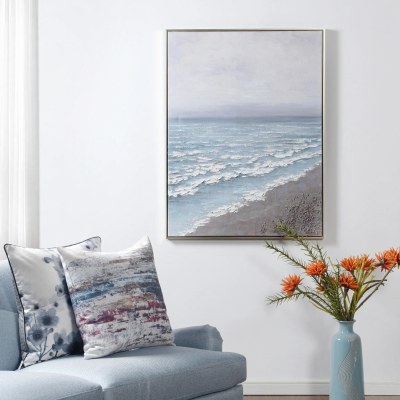 47" x 35" Tide Up Coastal Canvas Framed
