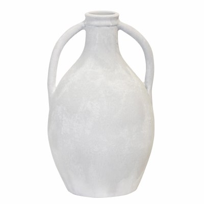 16" Light Blue Two Handle Ceramic Decorative Vase