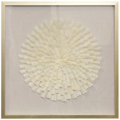 24" Sq Ivory Bloom 1 Shadow Box Under Glass