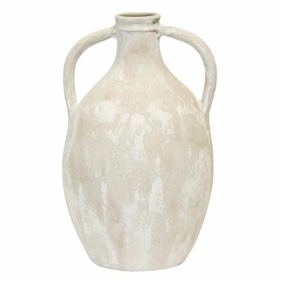 16" Dusty Green Two Handle Ceramic Decorative Vase