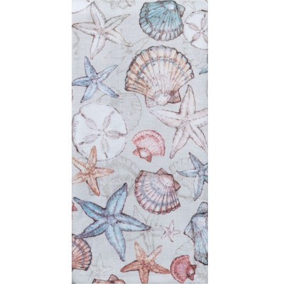 26" x 16" Coastal Sanctuary Shell Toss Kitchen Towel